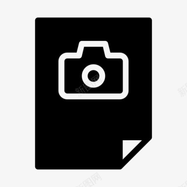文件照相机文件纸张图标图标