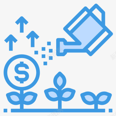 金钱树商业和金融5蓝色图标图标