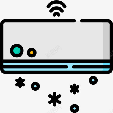 空调遥控器图标空调办公室170线性颜色图标图标