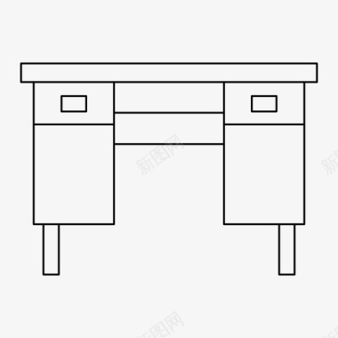 椭圆形桌子书桌装饰家具图标图标