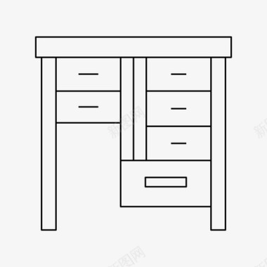 办公室伏案工作办公桌家具办公室图标图标