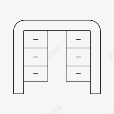 古风家具装饰书桌装饰家具图标图标