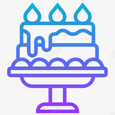 生日蛋糕生日蛋糕派对84梯度图标图标