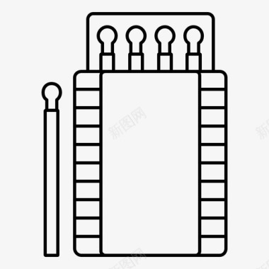 火柴篝火盒子图标图标