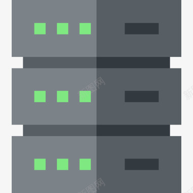 矢量服务器服务器数据库和服务器7扁平图标图标