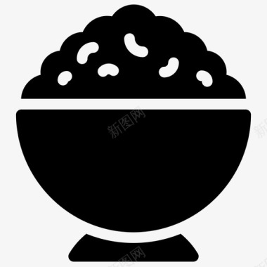 米饭亚洲食品碗图标图标