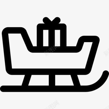 骑雪橇雪橇圣诞320直线型图标图标