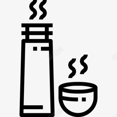热力热力饮料21线性图标图标