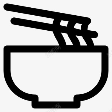 面条碗筷子食物图标图标