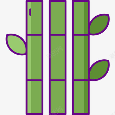 竹樱花节线颜色图标图标