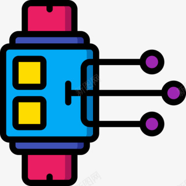 数据彩色灯炮智能手表大数据72线性彩色图标图标