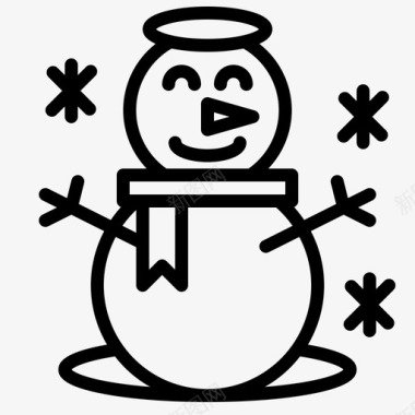 彩绘圣诞雪人雪人圣诞节冬天图标图标