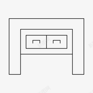 实物桌子办公桌装饰家具图标图标