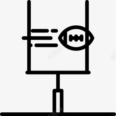 足球矢量图进球美式足球30分直线型图标图标