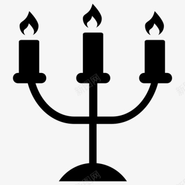 宽扎节宴会蜡烛图标图标