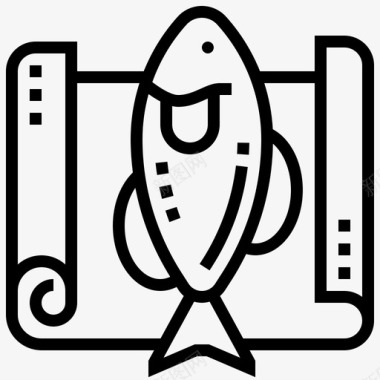 铝箔鱼肉烤肉图标图标