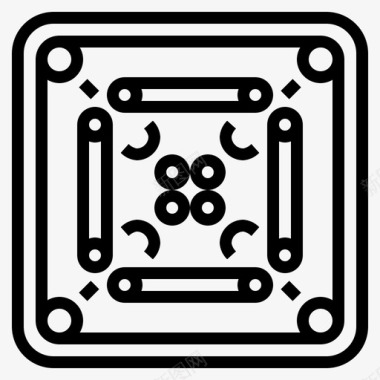 棋盘卡伦棋盘游戏直线型图标图标
