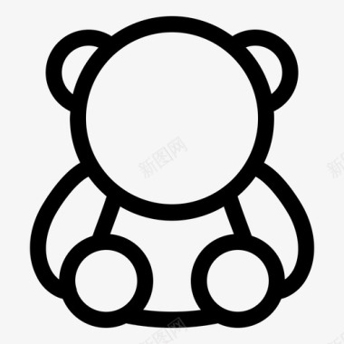 泰迪熊可爱孩子图标图标