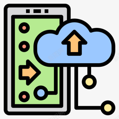 云闪付图标云存储移动接口8线颜色图标图标
