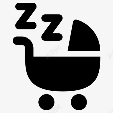 婴儿推车婴儿车新生儿睡觉图标图标