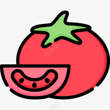 番茄营养18原色图标图标