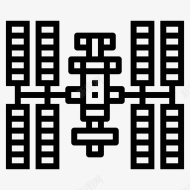 太空站美国宇航局1号直线型图标图标