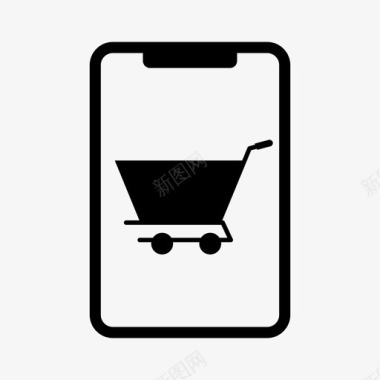 移动购物车货物在线购物图标图标