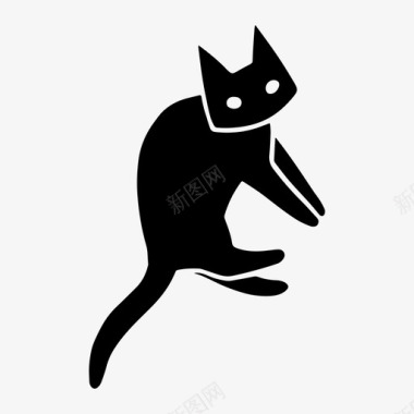 懒散黑猫躺着图标图标