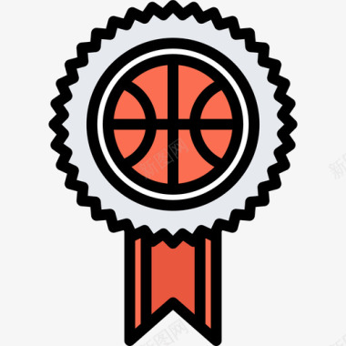 徽章篮球48彩色图标图标