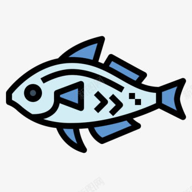 鱼渔夫3线性颜色图标图标