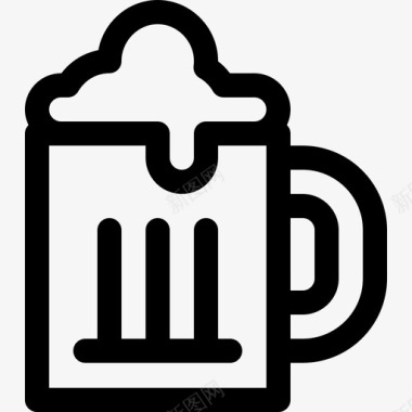 啤酒墨西哥28线性图标图标