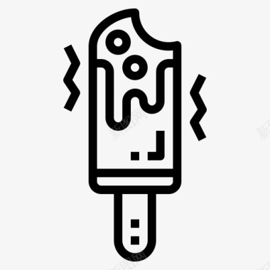 冰淇淋泳池派对直系图标图标