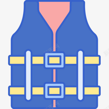 野炊露营救生衣露营125直系颜色图标图标