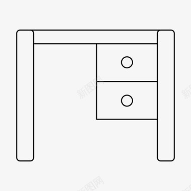 复古家具图标书桌装饰家具图标图标