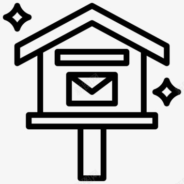 邮箱家庭和生活36直线图标图标