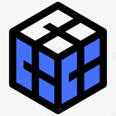 鲁比克斯方块玩具40蓝色图标图标