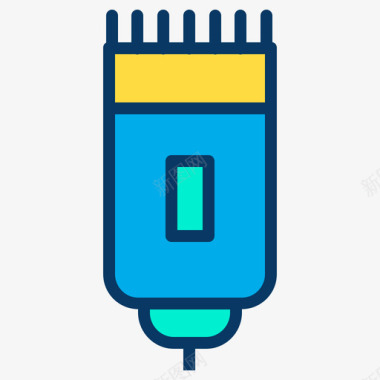 飞科剃须刀剃须刀理发师4线性颜色图标图标