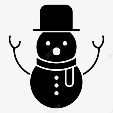 彩绘圣诞雪人雪人圣诞节霜冻图标图标