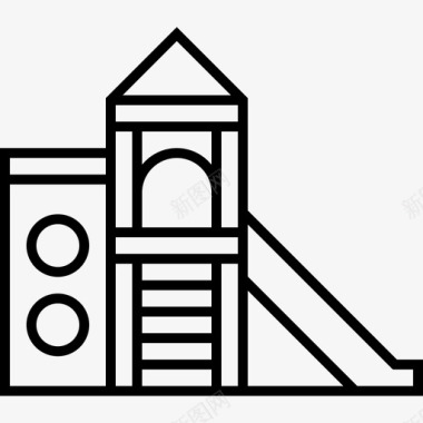 游乐场城市71直线图标图标