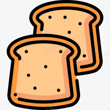 面包纯素食品4原色图标图标