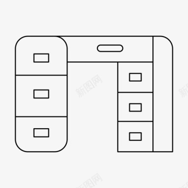 俯视桌子书桌装饰家具图标图标