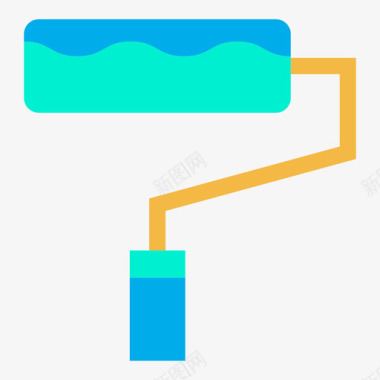 五颜六色油漆油漆辊创意17平面图标图标