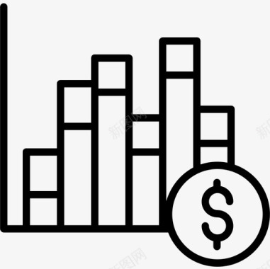 财务工作汇报条形图财务116线性图标图标