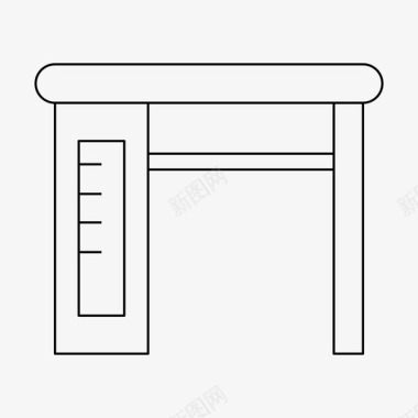 小学书桌书桌装饰家具图标图标