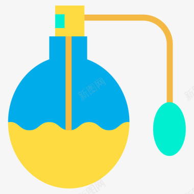 橙黄香水香水美发师5扁平图标图标