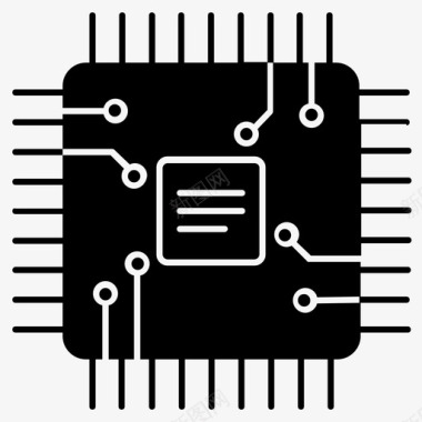RFID芯片微处理器中央处理器计算机芯片图标图标