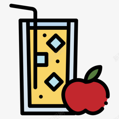 苹果汁饮料34原色图标图标