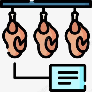 农场标志设计鸡肉智能农场31线性颜色图标图标