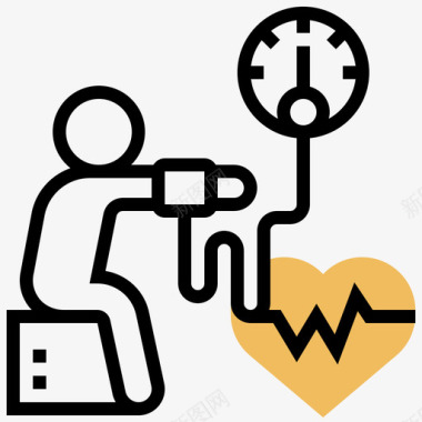 血压健康检查7黄色阴影图标图标