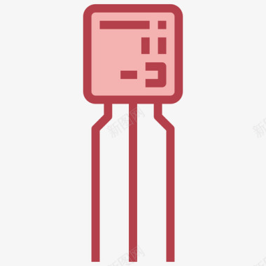 晶体晶体管电子元件4红色图标图标